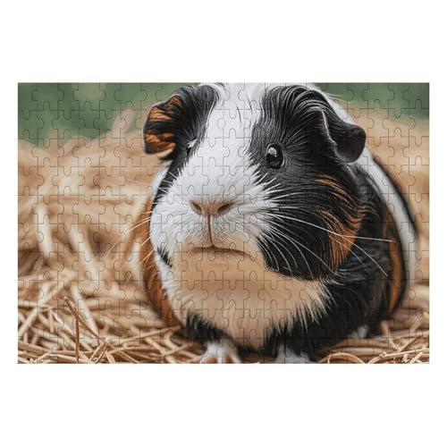 Niedliches Meerschweinchen-Puzzle, personalisiertes Bild, Puzzle, Heimdekoration, Wand-Holz-Puzzle, 200 Teile, für Erwachsene von Dwrepo