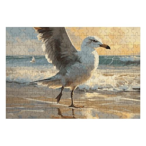 Painting of A Möwe Puzzles Personalisiertes Bild Puzzle Home Decor Wand Holz Puzzle 200 Teile für Erwachsene von Dwrepo