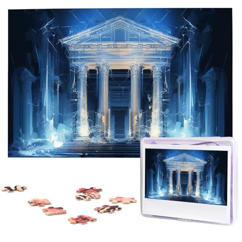 Pillars of Ancient Temple Print Puzzles Personalized Picture Puzzle 1000 Pieces Wooden Jigsaw Puzzles Challenging Photo Puzzle for Wedding Birthday Valentine's Day Gifts 74.9 cmx 50.0 cm von Dwrepo