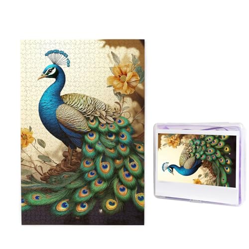 Puzzle Custom Jigsaw Puzzles for Adults 1000 Pieces Personalized Wooden Puzzle Beautiful Peacock Wedding Puzzle Picture Puzzle for Christmas Family Birthday Holidays von Dwrepo