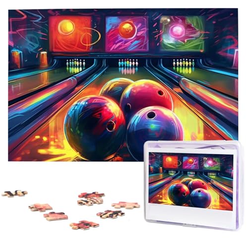 Puzzle Custom Jigsaw Puzzles for Adults 1000 Pieces Personalized Wooden Puzzle Bowling Balls Wedding Puzzle Picture Puzzle for Christmas Family Birthday Holidays von Dwrepo