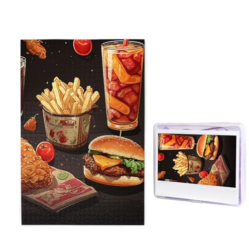 Puzzle Custom Jigsaw Puzzles for Adults 1000 Pieces Personalized Wooden Puzzle Chicken Leg Burger Drink Wedding Puzzle Picture Puzzle for Christmas Family Birthday Holidays von Dwrepo