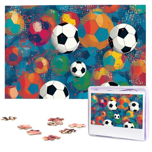 Puzzle Custom Jigsaw Puzzles for Adults 1000 Pieces Personalized Wooden Puzzle Colorful Football Wedding Puzzle Picture Puzzle for Christmas Family Birthday Holidays von Dwrepo