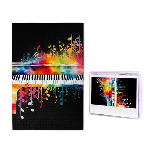 Puzzle Custom Jigsaw Puzzles for Adults 1000 Pieces Personalized Wooden Puzzle Colorful Piano Keyboard Music Note Wedding Puzzle Picture Puzzle for Christmas Family Birthday Holidays von Dwrepo