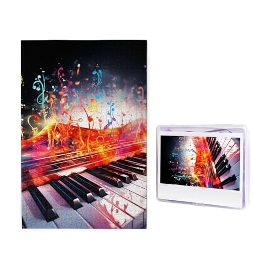 Puzzle Custom Jigsaw Puzzles for Adults 1000 Pieces Personalized Wooden Puzzle Colorful Piano Keyboard Music Note Wedding Puzzle Picture Puzzle for Christmas Family Birthday Holidays von Dwrepo