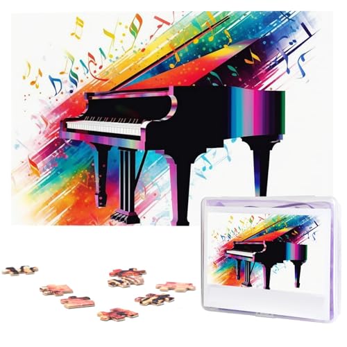 Puzzle Custom Jigsaw Puzzles for Adults 1000 Pieces Personalized Wooden Puzzle Colorful Piano Keyboard Music Wedding Puzzle Picture Puzzle for Christmas Family Birthday Holidays von Dwrepo