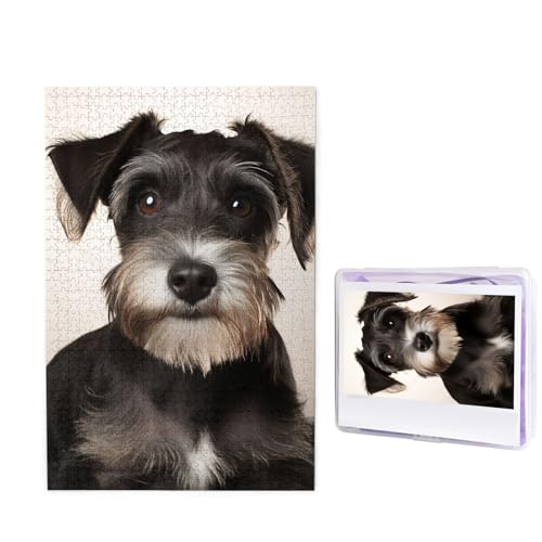 Puzzle Custom Jigsaw Puzzles for Adults 1000 Pieces Personalized Wooden Puzzle Cute Schnauzer Wedding Puzzle Picture Puzzle for Christmas Family Birthday Holidays von Dwrepo