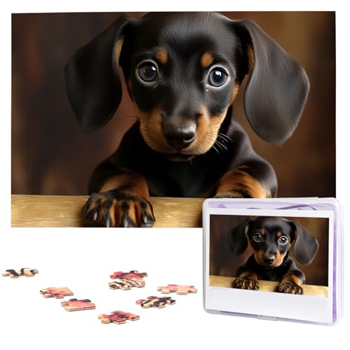 Puzzle Custom Jigsaw Puzzles for Adults 1000 Pieces Personalized Wooden Puzzle Dog Dackel Wedding Puzzle Picture Puzzle for Christmas Family Birthday Holidays von Dwrepo