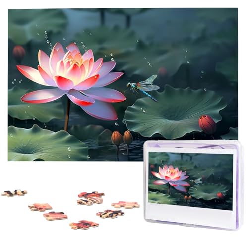 Puzzle Custom Jigsaw Puzzles for Adults 1000 Pieces Personalized Wooden Puzzle Flower and Ligonfly Wedding Puzzle Picture Puzzle for Christmas Family Birthday Holidays von Dwrepo