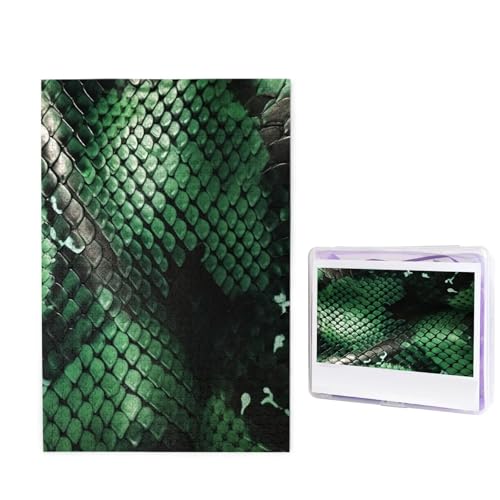 Puzzle Custom Jigsaw Puzzles for Adults 1000 Pieces Personalized Wooden Puzzle Green Snakeskin Wedding Puzzle Picture Puzzle for Christmas Family Birthday Holidays von Dwrepo