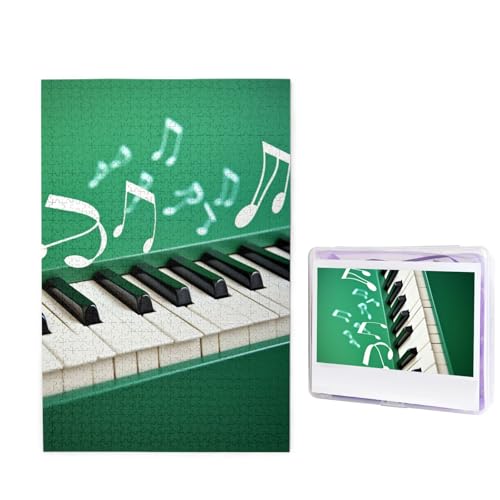 Puzzle Custom Jigsaw Puzzles for Adults 1000 Pieces Personalized Wooden Puzzle Green and White Piano Keys Wedding Puzzle Picture Puzzle for Christmas Family Birthday Holidays von Dwrepo