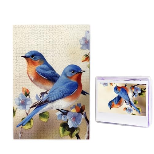 Puzzle Custom Jigsaw Puzzles for Adults 1000 Pieces Personalized Wooden Puzzle Happy Bluebirds Wedding Puzzle Picture Puzzle for Christmas Family Birthday Holidays von Dwrepo