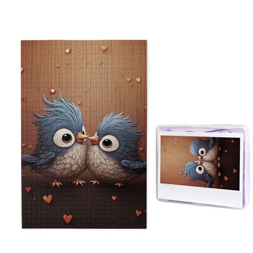 Puzzle Custom Jigsaw Puzzles for Adults 1000 Pieces Personalized Wooden Puzzle Love Birdie Stripe Wedding Puzzle Picture Puzzle for Christmas Family Birthday Holidays von Dwrepo