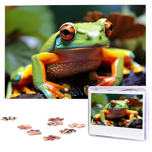 Puzzle Custom Jigsaw Puzzles for Adults 1000 Pieces Personalized Wooden Puzzle Lovely Tree Frogs Wedding Puzzle Picture Puzzle for Christmas Family Birthday Holidays von Dwrepo