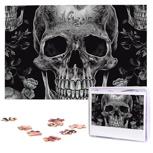 Puzzle Custom Jigsaw Puzzles for Adults 1000 Pieces Personalized Wooden Puzzle Skull Skeleton Wedding Puzzle Picture Puzzle for Christmas Family Birthday Holidays von Dwrepo