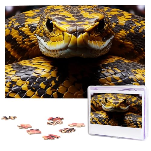 Puzzle Custom Jigsaw Puzzles for Adults 1000 Pieces Personalized Wooden Puzzle Yellow Snake Wedding Puzzle Picture Puzzle for Christmas Family Birthday Holidays von Dwrepo