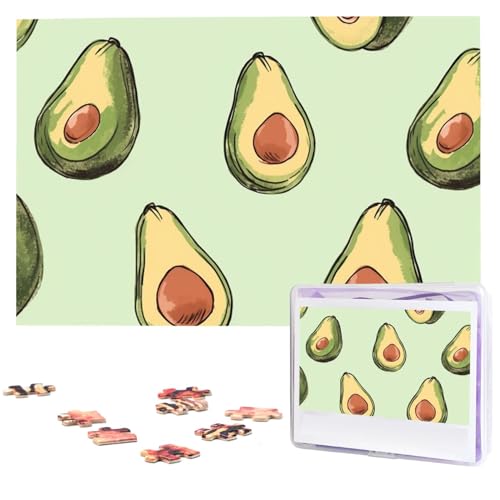 Puzzle mit 1000 Teilen – Avocado-Muster-Puzzles für Erwachsene, herausforderndes Puzzle, personalisiertes Bildpuzzle, Holzpuzzle, 74,9 x 50 cm von Dwrepo