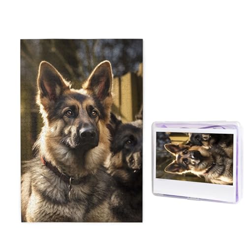 Puzzle mit 1000 Teilen – Deutscher Schäferhund Puzzles für Erwachsene, herausforderndes Puzzle, personalisiertes Bildpuzzle, Holzpuzzle, 74,9 x 50 cm von Dwrepo