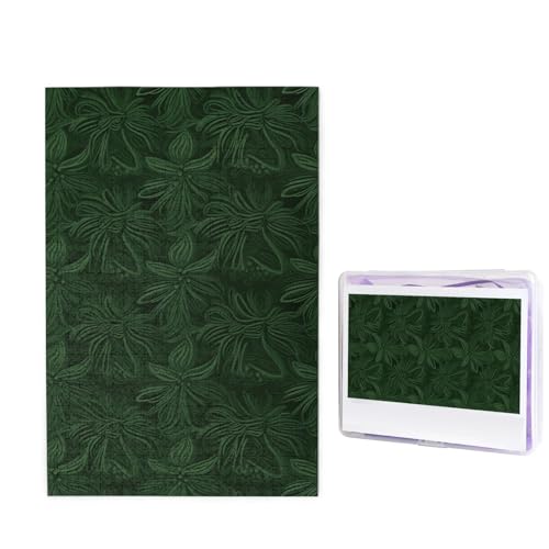 Puzzle mit 1000 Teilen – Hunter Green Floral Petals Pattern Puzzles für Erwachsene, anspruchsvolles Puzzle, personalisiertes Bild, Puzzle, Holzpuzzle, 74,9 x 50 cm von Dwrepo