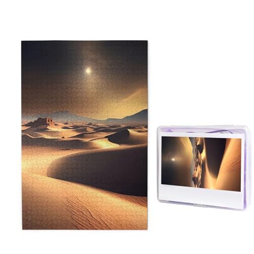 Puzzle mit 1000 Teilen – Sahara-Wüstenpuzzles für Erwachsene, herausforderndes Puzzle, personalisiertes Bild, Holzpuzzle, 74,9 x 50 cm von Dwrepo