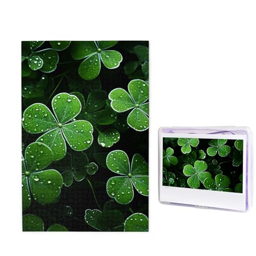 Puzzle mit 1000 Teilen – St. Patricks Day Leaves Puzzles für Erwachsene, herausforderndes Puzzle, personalisiertes Bild, Puzzle, Holzpuzzle, 74,9 x 50 cm von Dwrepo