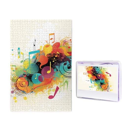 Puzzle mit 1000 Teilen – abstrakte Musik-Themenpuzzles für Erwachsene, herausforderndes Puzzle, personalisiertes Bild, Holzpuzzle, 74,9 x 50 cm von Dwrepo