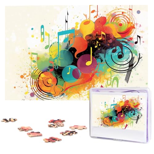 Puzzle mit 1000 Teilen – abstrakte Musik-Themenpuzzles für Erwachsene, herausforderndes Puzzle, personalisiertes Bild, Holzpuzzle, 74,9 x 50 cm von Dwrepo