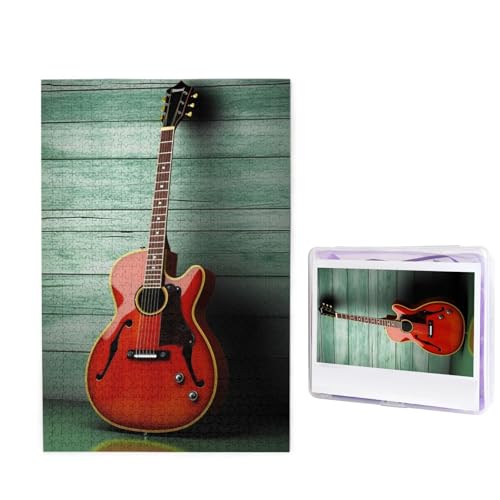 Puzzle mit 1000 Teilen: Schöne Gitarren-Puzzles für Erwachsene, herausforderndes Puzzle, personalisiertes Bildpuzzle, Holzpuzzle, 74,9 x 50 cm von Dwrepo