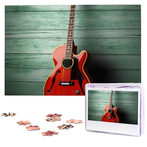 Puzzle mit 1000 Teilen: Schöne Gitarren-Puzzles für Erwachsene, herausforderndes Puzzle, personalisiertes Bildpuzzle, Holzpuzzle, 74,9 x 50 cm von Dwrepo