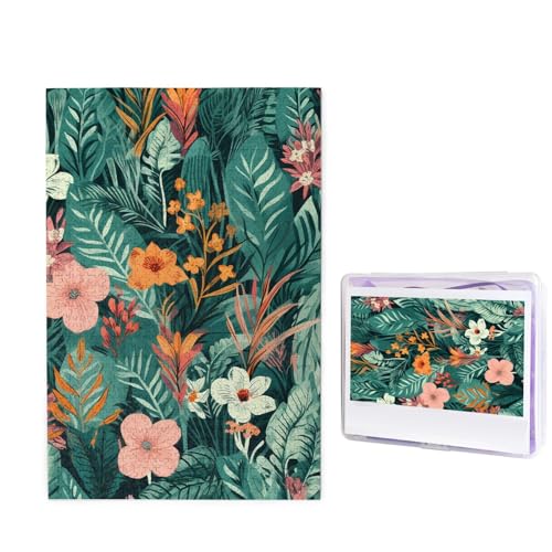 Puzzle mit 1000 Teilen: Tropische Blumenpuzzles für Erwachsene, herausforderndes Puzzle, personalisiertes Bild, Holzpuzzle, 74,9 x 50 cm von Dwrepo