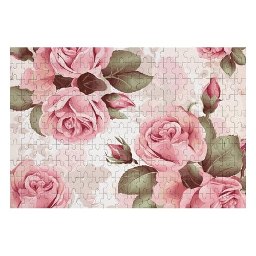 Rosa Rose Floral Puzzles Personalisiertes Bild Puzzle Home Decor Wand Holz Puzzle 200 Teile für Erwachsene von Dwrepo