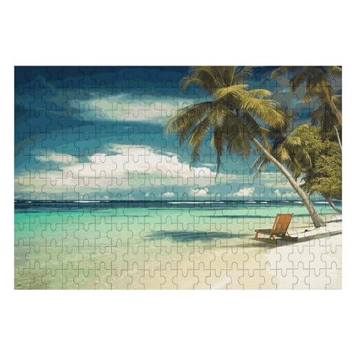 Tropical Holidays Puzzle, personalisiertes Bild, Puzzle, Heimdekoration, Wand, Holzpuzzle, 200 Teile, für Erwachsene von Dwrepo