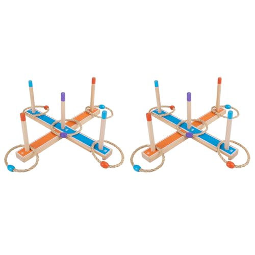 Dxoniislh 2X Ring Toss Toy Set Kinder Outdoor-Wurfringspiel 3-12 Jahre Kinder-Outdoor-Spiele Holzring-Wurfspielband von Dxoniislh