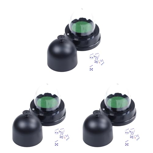 Dxoniislh 3X Automatic Dice Roller Cup Batteriebetriebenes Pub Bar Partei Spiel mit 5 WÜRfeln Schwarz von Dxoniislh