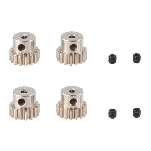 Dxoniislh 4 STK 2,3 mm Welle Metallritzel Motorzahnrad 48DP M0.6 M0.8 für 1/12 1/16 RC Auto 7075 - Redcat 370/380/390,16T von Dxoniislh