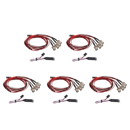 Dxoniislh 5X 4 LED Licht Kit 2 2 Rot mit 3CH Lampenbedien Feld für 1/10 1/8 TRX4 Axial SCX10 D90 RC Auto von Dxoniislh