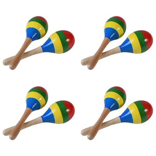 Dxoniislh Maracas Handpercussion-Rasseln, Rumba-Shaker-Musikinstrument Aus für Kinder und Erwachsene, 8Er-Set von Dxoniislh