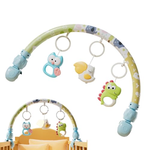 Dybnuhoc Adorable Stroller Arch Toy, Battery Powered Activity Arch Fascinating Toys, Suspended Pendant Car Seat Stroller Toy with Light, Sensory Activity Arch Toys for Kids Aged 0+Years Old von Dybnuhoc