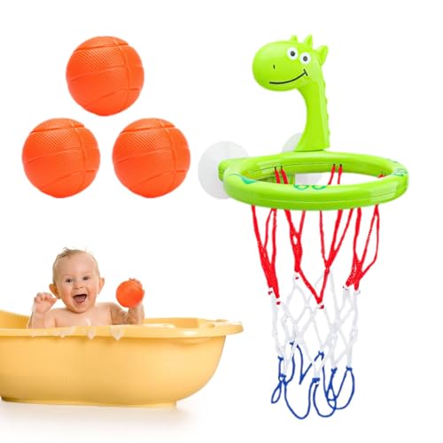 Dybnuhoc Badezimmer-Basketballkorb,Mini-Badezimmer-Basketballkorb | 4 Stück Saugnapf-Basketballkorb,Cartoon-Design-Saugnapf-Basketballkorb, tragbares und interaktives Badespielzeug für Kinder, und von Dybnuhoc