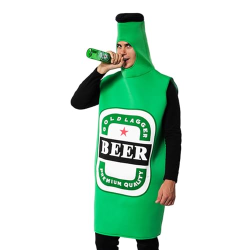 Dybnuhoc Bierflasche-Halloween-Kostüm,Bierflaschen-Kostüm | Partykostüm Oktoberfest-Outfit - Lustiges Halloween-Kostüm, Bierflaschen-Einteiler, Cosplay-Kleidung von Dybnuhoc