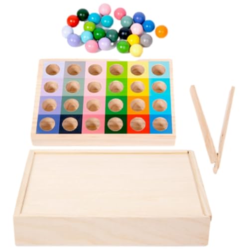 Dybnuhoc Brettspiele für Kleinkinder,-Holzspielzeug | -Matching-Spiele aus Massivholz - Interaktives Perlenspiel, Lern- und Lernspielzeug, farblich passendes Spielzeug für Sammlergeschenke von Dybnuhoc