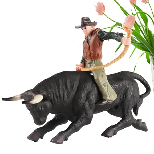 Dybnuhoc Bullenreiten-Figuren,Realistische spanische Stierkämpfer-Rinderfiguren, Spielzeug | Rodeoes Actionfigur zum Sammeln, Lernspielzeug, Kuchendekoration, Geschenk für Kinder und Kleinkinder von Dybnuhoc