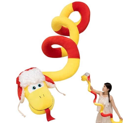 Dybnuhoc Chinese Snake Plush Toy, Year of The Snake Plush, Chinese Plush Toy, Snake Mascot Stuffed Animal, 1.5m/4.92 feet, 300g, for Tables, Sofas, Bookshelves, Display Cabinets von Dybnuhoc