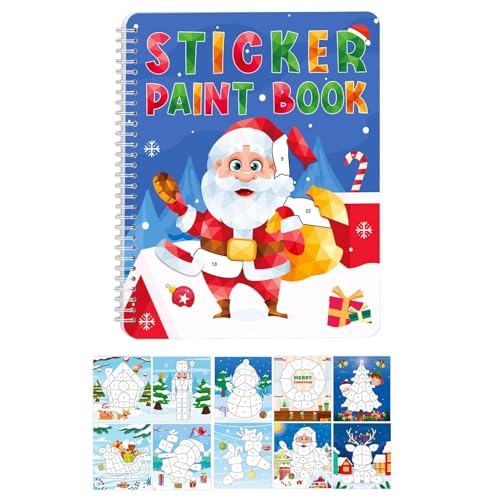 Dybnuhoc Christmas Theme Sticker Books, Reusable Stickers Books, Fine Motor Skills Toys, Preschool Learning Activities, Creative Sticker Books, Holiday Learning Toys, Educational Toys for Kids von Dybnuhoc