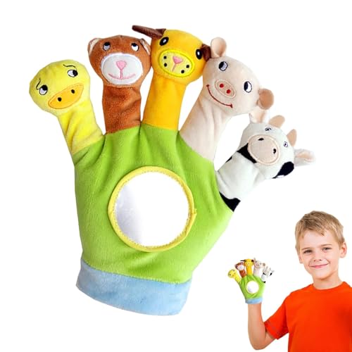 Dybnuhoc Gefüllte Handpuppe, Handpuppe für Kinder | Weiches Rollenspielspielzeug,Plüschpuppe, Handpuppenhandschuhe, 5 Tierdesigns, interaktives Lernspielzeug zum Geschichtenerzählen, Rollenspiel, von Dybnuhoc