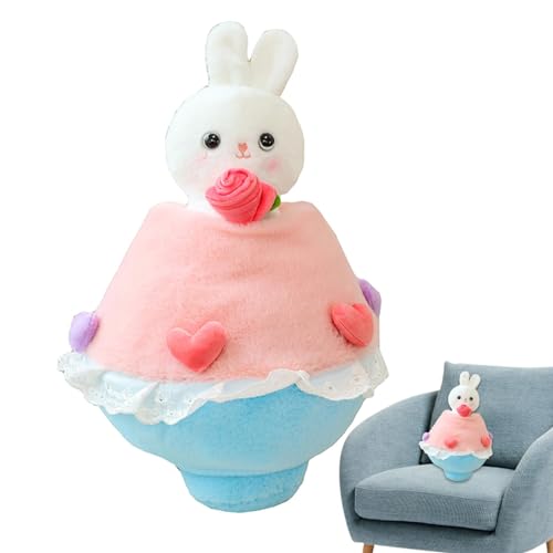 Dybnuhoc Kaninchen-Plüschpuppe, Hasen-Stofftier - Gefüllte Hasenspielzeugpuppe Cartoon-Blumenstrauß - Kuscheltier in Kaninchenform für Couch, Kinderzimmer, Schlafzimmer, Wohnzimmer, Auto, Spielzimmer von Dybnuhoc