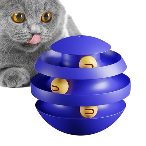 Dybnuhoc Katzen-Kugelbahn-Spielzeug | 3-lagiges Katzen-Puzzlespielzeug,Lustiges Katzen-Stimulationsspielzeug, kreatives Katzen-Track-Spielzeug für Katzen, Kätzchen, zum Spielen von Dybnuhoc