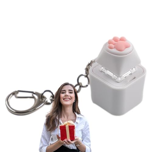 Dybnuhoc Key Fidget Toy,Keyboard Fidget Clicker - Stimmungsentspannender Key Clicker Fidget mit 6 Lichtern - Neuheitsspielzeug für Kinder und Erwachsene, zum Aufhängen an Handyhüllen, Taschen, von Dybnuhoc