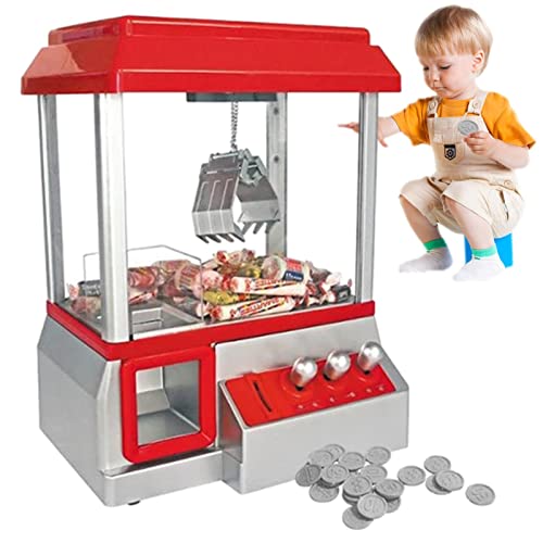 Dybnuhoc -Klauenmaschine - Arcade Toy Grabber Machine für Kinder,Candy Machine Retro Karnevalsmusik und 24 Spielmünzen Geburtstagsgeschenk Spiel, Süßigkeiten, Spielzeug oder kleine Preise von Dybnuhoc