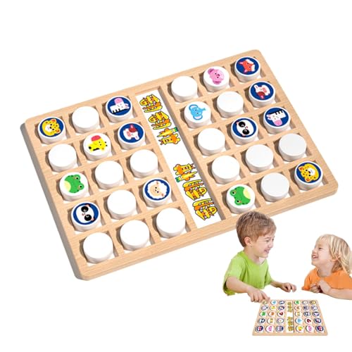 Dybnuhoc Matching Game Wood, Interactive Board Game, Matching Animal Chess Game, Interactive Family Party Board Game Toy for Kids Aged Over 3 Years Old von Dybnuhoc